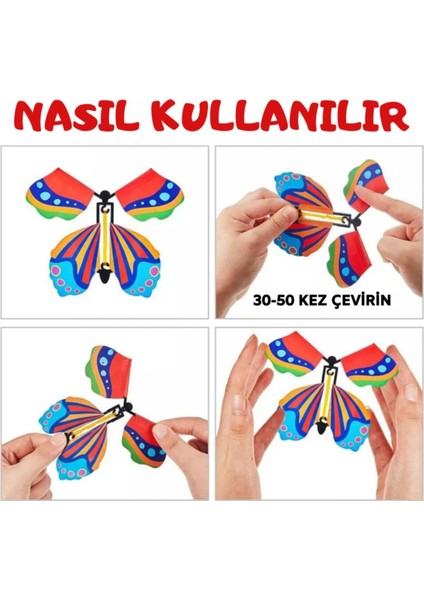 Renkli Uçan Kelebek Kurmalı Sürpriz Parti Şakası Eğlence Oyuncağı indirimleri