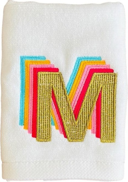 Kişiye Özel M Harfi Beyaz El Havlusu, Şık ve Kullanışlı, Tek Adet