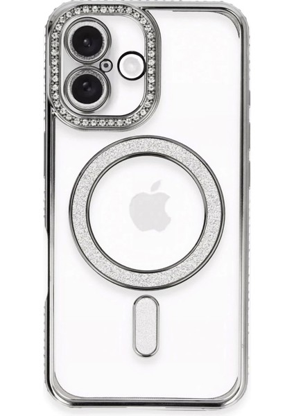 iPhone 16 Kılıf Joke Simli Magneticsafe Kılıf - Gri fiyatları