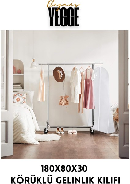 Elegans Gelinlik Kılıfı, Körüklü Gelinlik Koruma ve Taşıma Çantası Gelinlik Abiye Gamboç Elbise Hurç