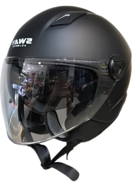 SW-765 Mat Siyah Açık Kask (Güneş Vizörlü)