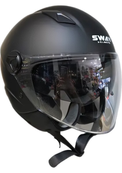 SW-765 Mat Siyah Açık Kask (Güneş Vizörlü) fırsatları