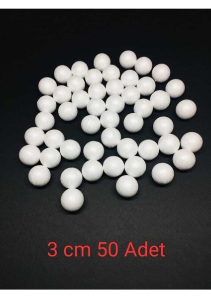 3cm Beyaz Strafor Köpük Top, Hafif ve Dayanıklı Dekorasyon Malzemesi