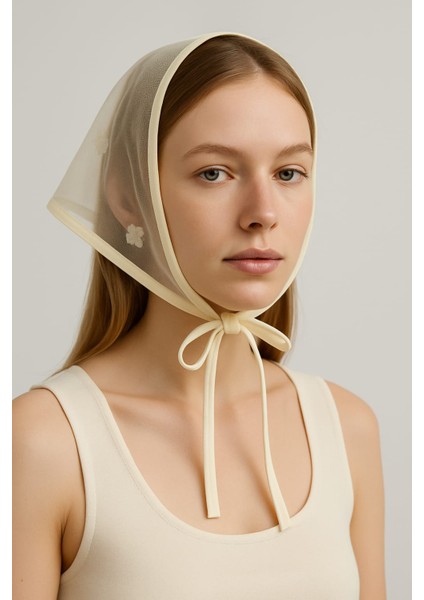 Betty Bands Siyah Transparan Retro Bandana