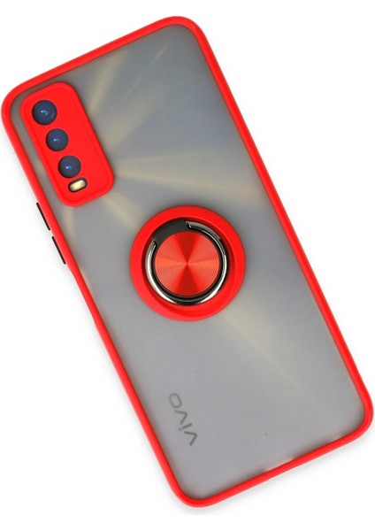 Vivo Y11S Kılıf Montreal Yüzüklü Silikon Kapak - Kırmızı Arbkd fiyatları
