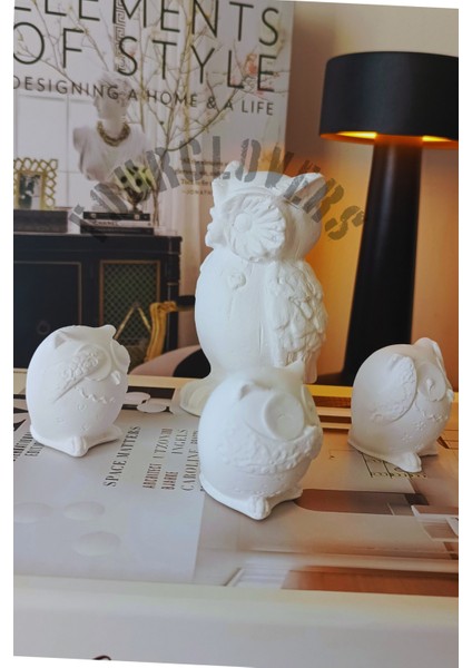 Baykuş Biblo Set 4'lü Dekoratif Obje