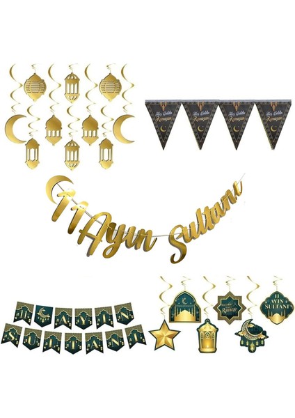 Ramazan Temalı 25 Parça Süsler Seti, Şık ve Renkli Dekorasyon Aksesuarları
