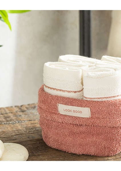Yumuşak Pamuklu 4'lü Havlu Seti, Gül Kurusu ve Ekru Renk Seçenekleriyle Şık Kullanım