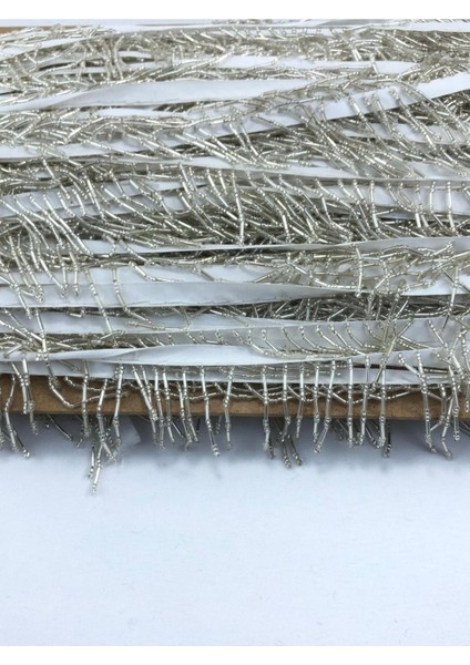 Gümüş Boncuk Işlemeli Dekoratif Şerit 1 Metre, Partilere ve Dekorasyona Şıklık Katar fırsatları