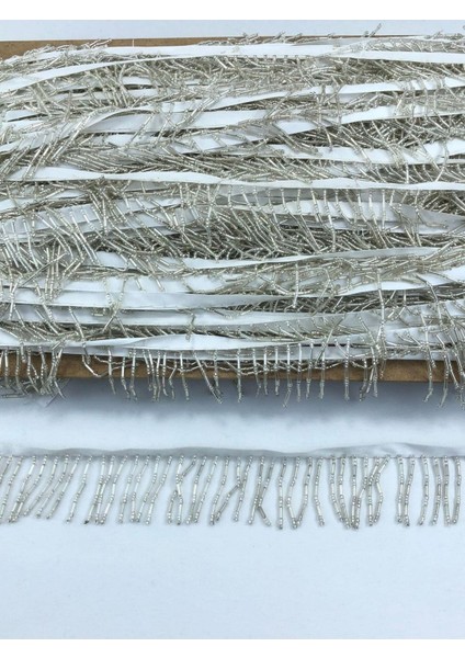Gümüş Boncuk Işlemeli Dekoratif Şerit 1 Metre, Partilere ve Dekorasyona Şıklık Katar indirimleri