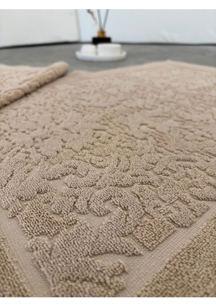 2'li Ayak Havlusu Seti, Pamuklu, Kapuçino, Damask Desen, Yumuşak, 50X70CM fiyatları