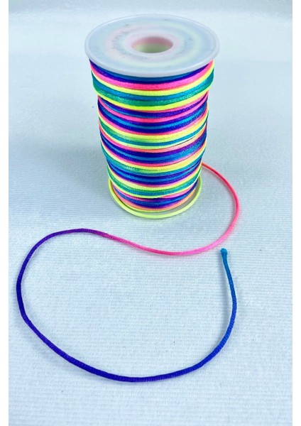 Çok Renkli Floş Ip 1 Mm, Saten Kurdele, Kolye ve Bileklik Ipi, 10 Metre indirimleri