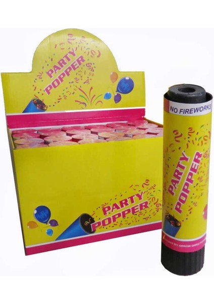 Renkli Metalize Konfeti 15CM, Paket 24, Kutuda 192 Adet, Eğlence ve Kutlama Malzemesi