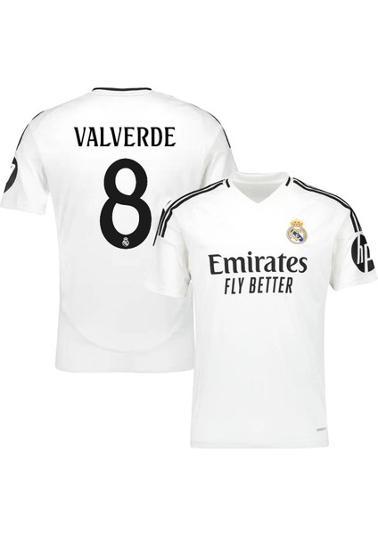 Real Madrid 2024/25 Iç Saha Valverde Yetişkin Forması Beyaz