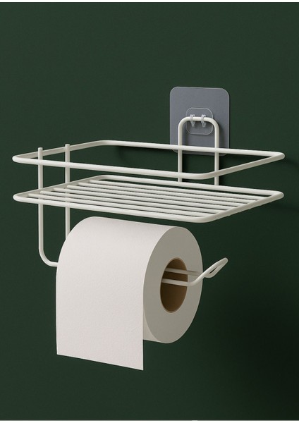 Mat Siyah Metal Tuvalet Kağıtlığı Askısı, Pratik ve Şık Tasarım