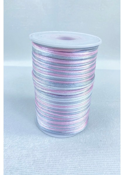 Gri ve Pembe Tonlarında 10 M Saten Ip, Kolye ve Bileklik Yapımı Için Ideal modelleri