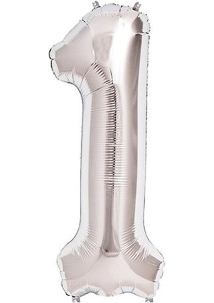 Parlak Gümüş Rakam Folyo Balon 100 Cm, Kutlamalar Için Şık ve Dikkat Çekici Seçenek
