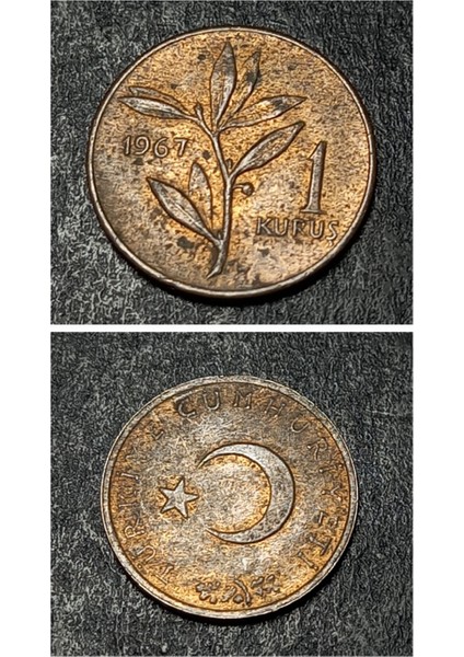 39963687341A0BE290 1kuruş 1967 Eski Madeni Para