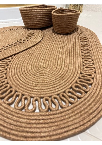 Bej Jüt ve Hasır Banyo Seti, Paspas, Sepet, Klozet Takımı Rahat ve Şık Tasarım modelleri