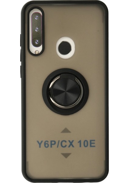 Huawei Y6P Kılıf Montreal Yüzüklü Silikon Kapak - Siyah Arbkd