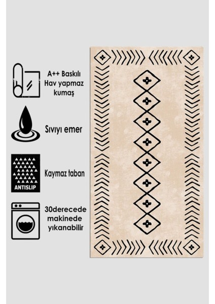 Kaymaz Tabanlı Yıkanabilir Banyo Halısı ve Paspas Takımı 2'li Set Bej fiyatları