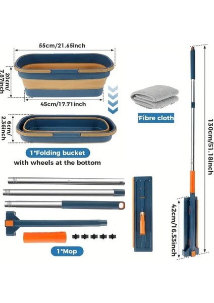 Katlanabilir Temizlik Mopu ve Tekerlekli Kova Seti fiyatları