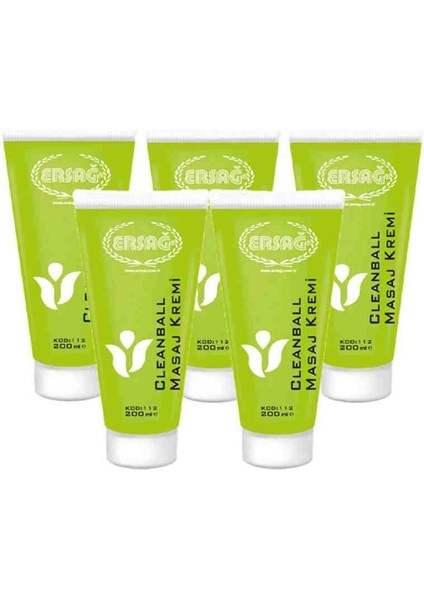 Cleanball Masaj Krem 200ML x 5 Adet Özel Set