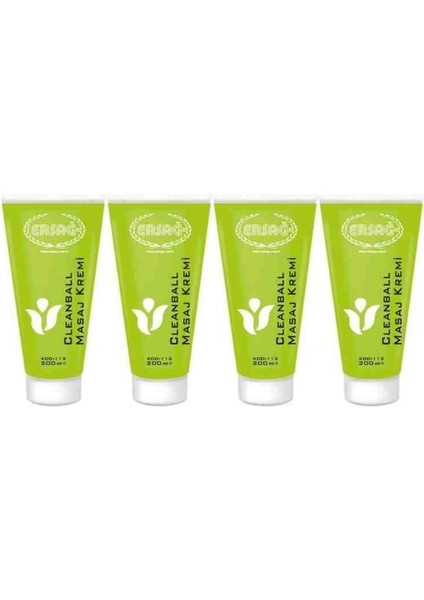 Cleanball Masaj Krem 200ML x 4 Adet Özel Set