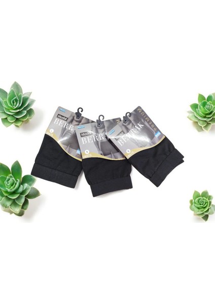 Boxer pamuklu cotton modal 3'lü ekonomik paket siyah likralı elasten ekstra esnek slim fit BMB3-1S