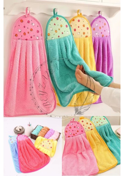 Yumuşak ve Hızlı Kuruyan Mercan Kadife El Havlusu, 3'lü Set, Pembe