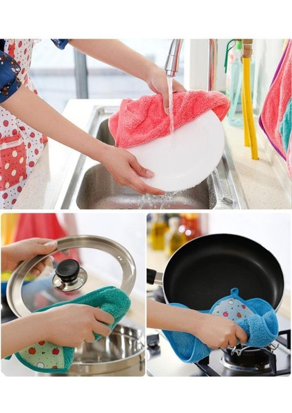 Yumuşak ve Hızlı Kuruyan Mercan Kadife El Havlusu, 3'lü Set, Pembe fiyatları