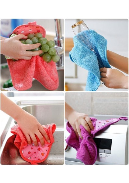 Yumuşak ve Hızlı Kuruyan Mercan Kadife El Havlusu, 3'lü Set, Pembe modelleri