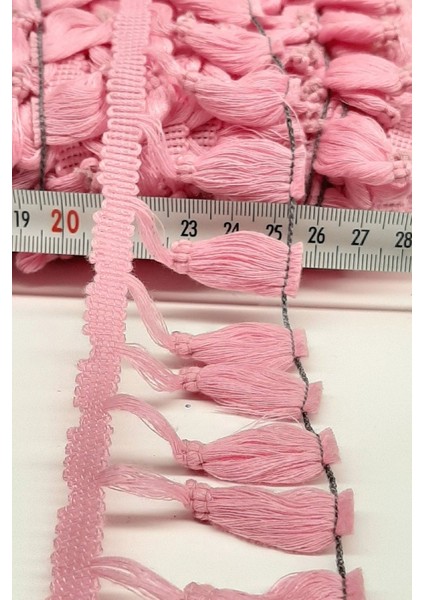 Pembe Pamuk Saçak Şerit Püskül 1 Metre, En 4,5 Cm, Parti ve Dekorasyon Malzemeleri modelleri