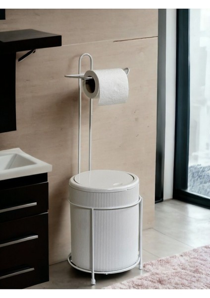 Beyaz Çöp ve Tuvalet Kağıtlığı, Banyo Temizliği Için Pratik Tasarım fiyatları