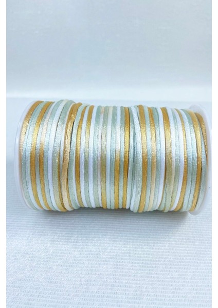 5 Metre Saten Ip, Floş, Kolye ve Bileklik Için, Hardal ve Gri Tonlarında fırsatları