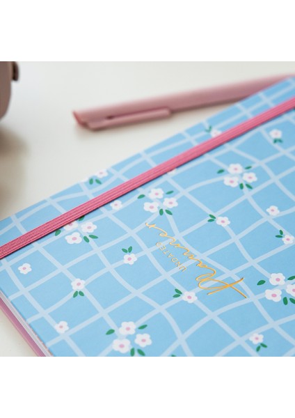 A5 Spiralli Süresiz Renkli Planlayıcı Ajanda Motivasyon Sayfalı Mavi Papatyalar fiyatları