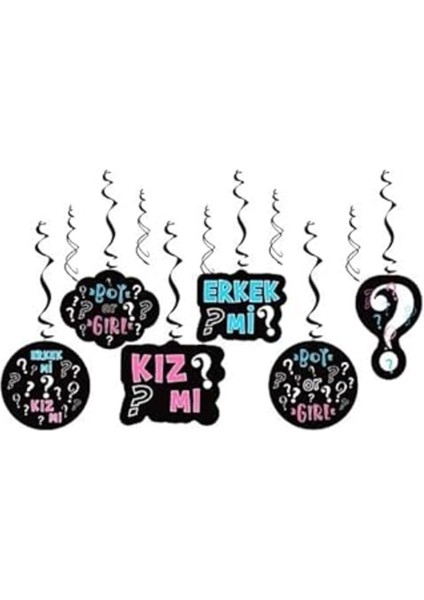 Renkli Cinsiyet Belirleme Tavan Süsü, Eğlenceli ve Şık Dekorasyon