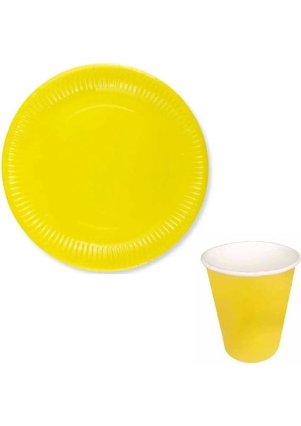 Renkli ve Dayanıklı Kullan-At Doğum Günü Parti Seti, 8 Adet, 22 Cm, Karton Tabak ve Bardak