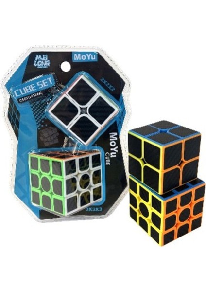 Moyu 3x3 & 2x2 Fiber Karbon Küp Set Zeka Küpü Akıl Küpü Rübik Küp