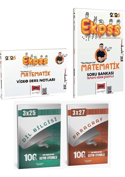 Yargı 2026 Ekpss Matematik Video Ders Notları + Soru Bankası 2 Li Set - Burkay Işık Yargı Yayınları