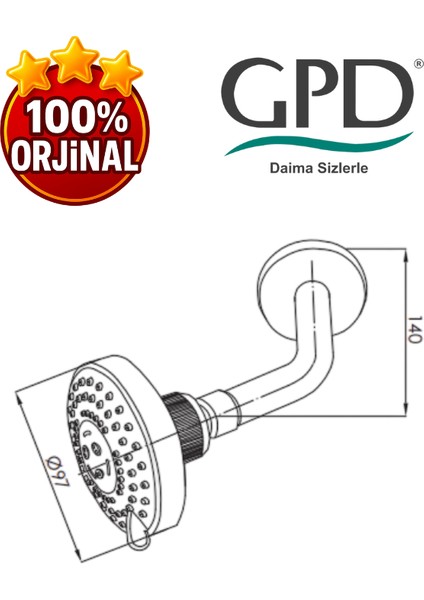 ADS02 Ankastre Duş Başlığı (3 Fonksiyonlu Ø97) fiyatları