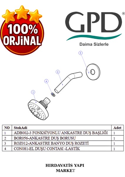 ADS02 Ankastre Duş Başlığı (3 Fonksiyonlu Ø97) indirimleri