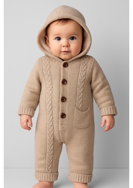 Saç Örgü Cepli Welsoft Triko Tulum