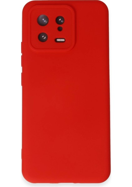 Xiaomi Mi 13 Kılıf Nano Içi Kadife Silikon - Kırmızı Arbkd