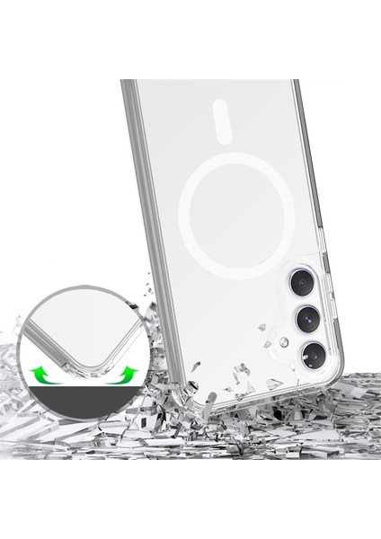 Caseworld Samsung Galaxy A56 Kılıf Magsafe Kablosuz Şarj Destekli Şeffaf Silikon Kapak indirimleri