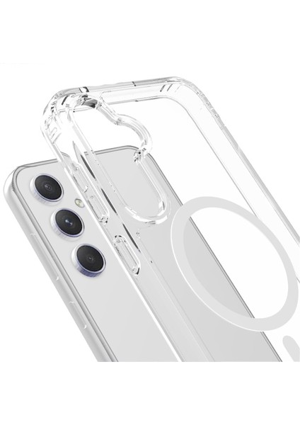 Caseworld Samsung Galaxy A56 Kılıf Magsafe Kablosuz Şarj Destekli Şeffaf Silikon Kapak