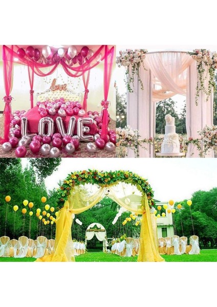 Fuşya Parlak Kristal Tül, 3m Doğum Günü, Düğün ve Süsleme Için Şık Tül modelleri