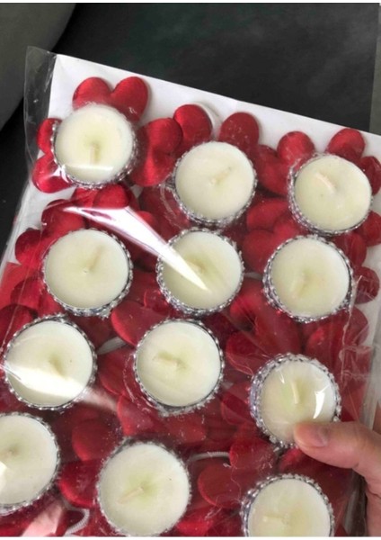 Kırmızı Kına Mumluğu Setleri, 24'lü, Şık ve Güzel Tasarımlarla Özel Anlar Için.