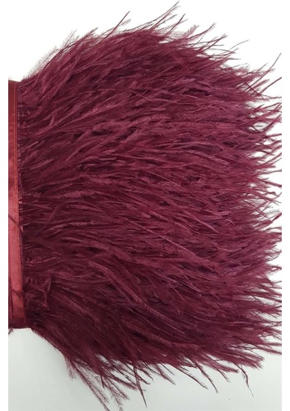 Bordo Devekuşu Tüyü Elbise Kolu Süsü 70 Cm, Şık ve Doğal Görünüm Sağlar