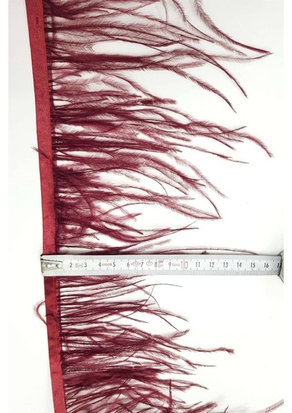 Bordo Devekuşu Tüyü Elbise Kolu Süsü 70 Cm, Şık ve Doğal Görünüm Sağlar